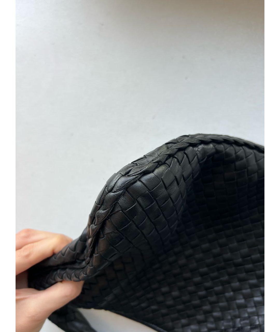 BOTTEGA VENETA Черная кожаная сумка с короткими ручками, фото 6