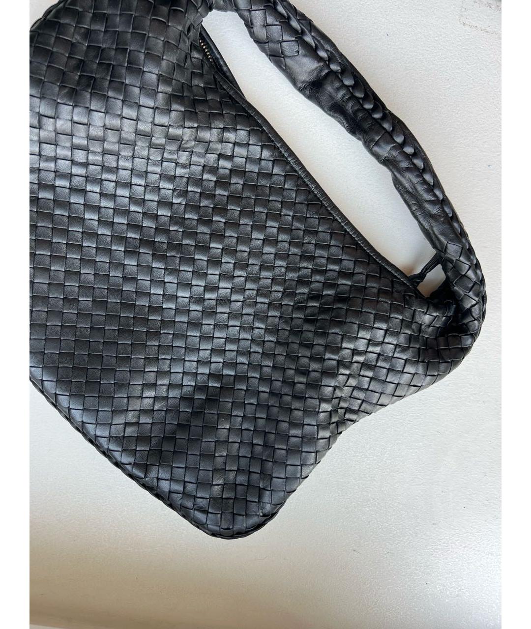 BOTTEGA VENETA Черная кожаная сумка с короткими ручками, фото 3