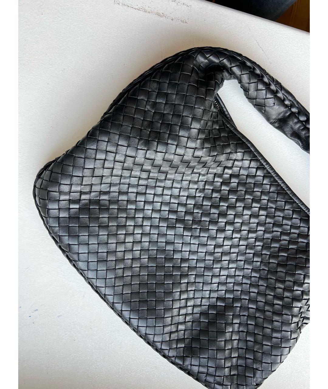 BOTTEGA VENETA Черная кожаная сумка с короткими ручками, фото 4