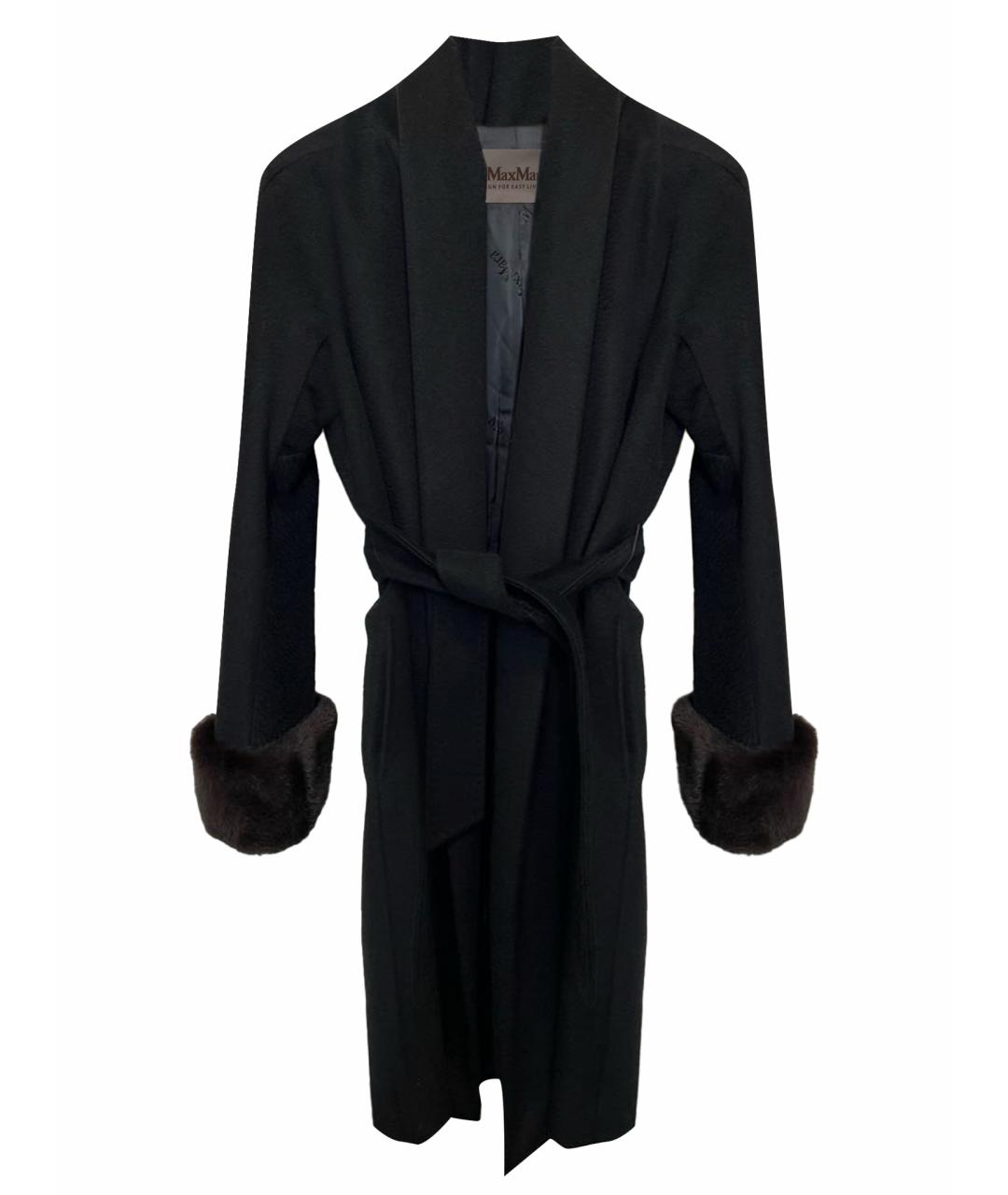 MAX MARA Черное шерстяное пальто, фото 1