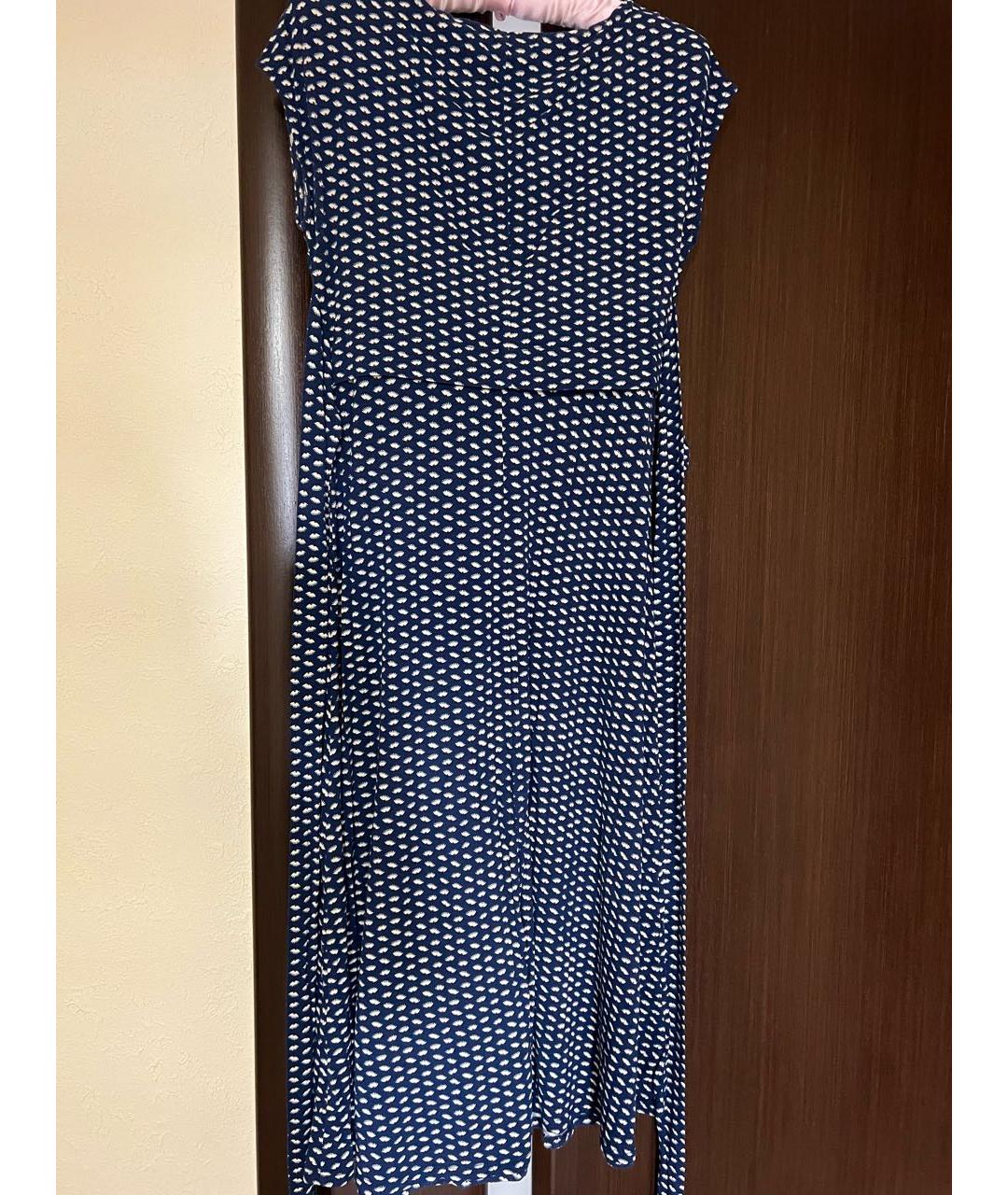 WEEKEND MAX MARA Синее вискозное повседневное платье, фото 4