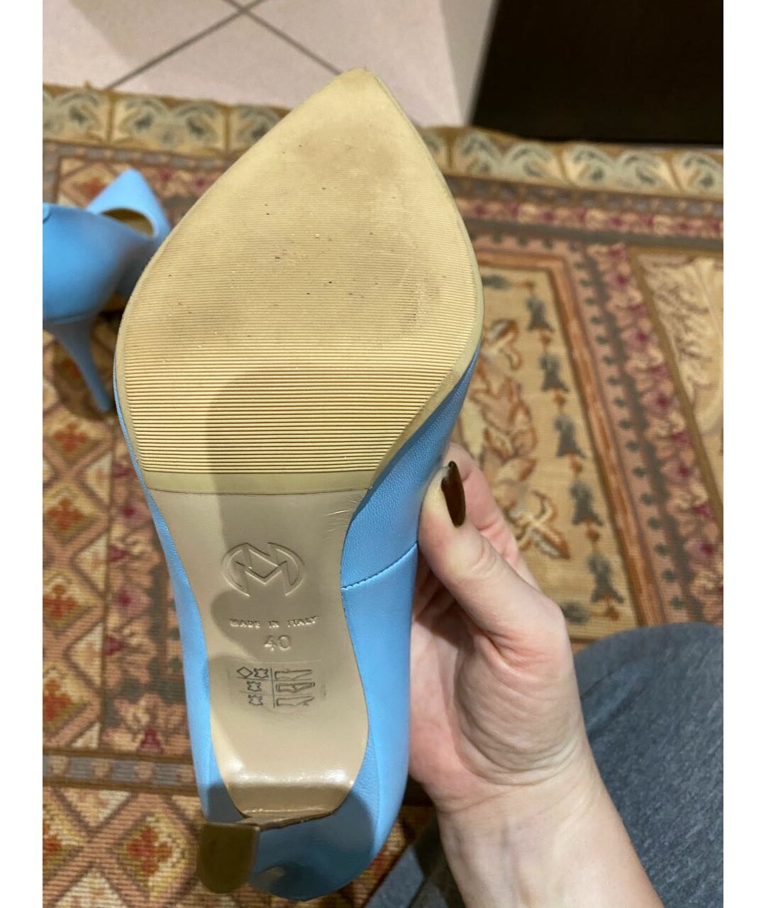 NANDO MUZI Голубые кожаные туфли, фото 5