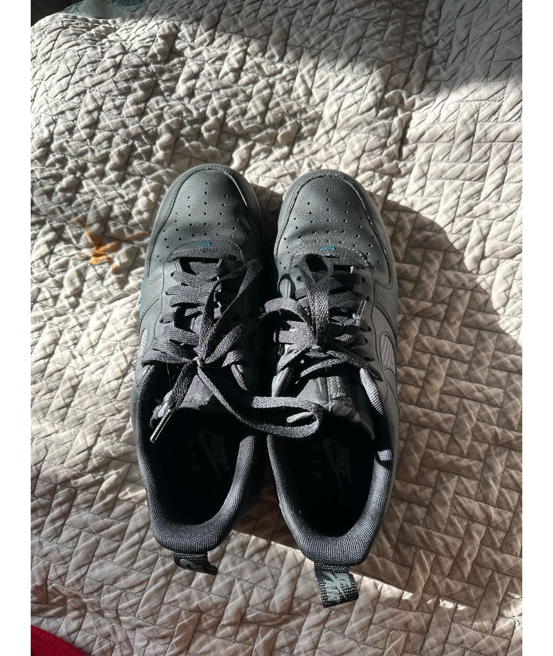 NIKE Черные кожаные низкие кроссовки / кеды, фото 3