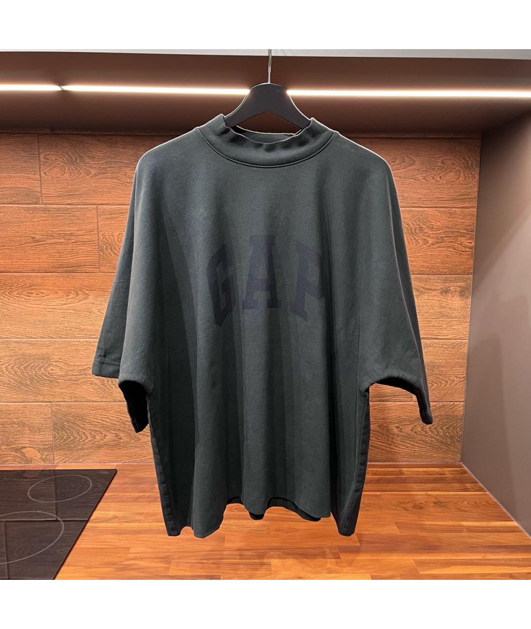 YEEZY Черная хлопковая футболка, фото 2