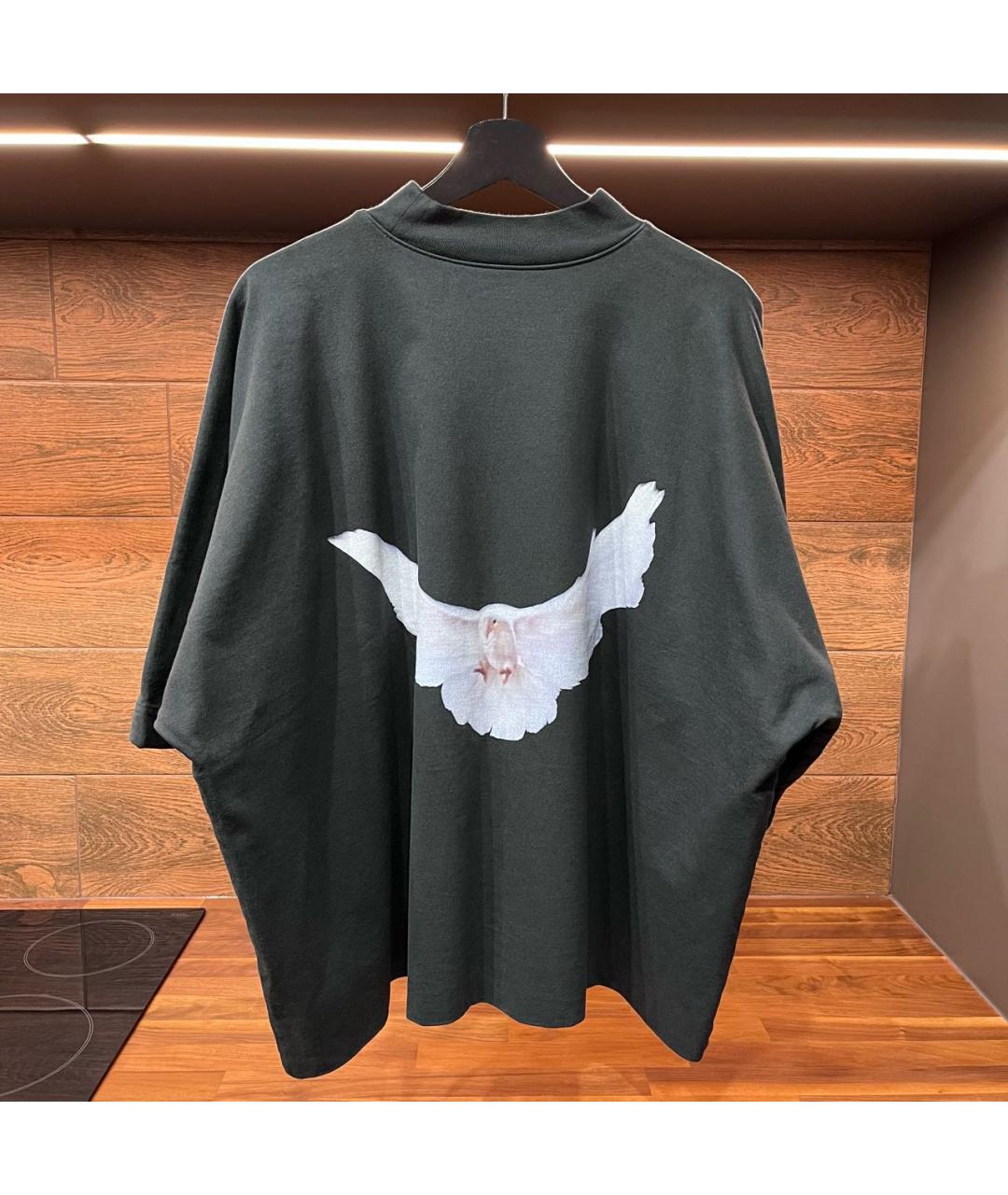 YEEZY Черная хлопковая футболка, фото 3