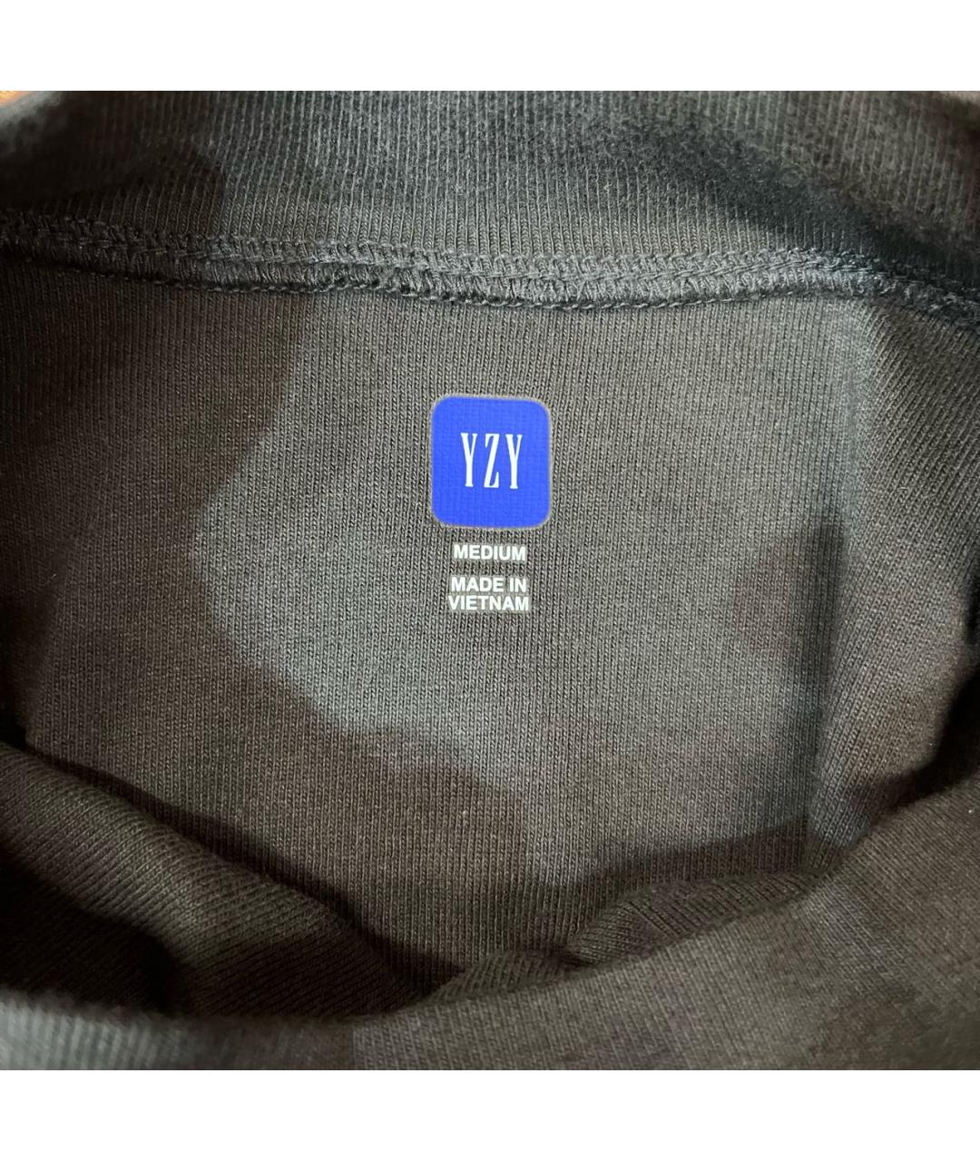 YEEZY Черная хлопковая футболка, фото 4