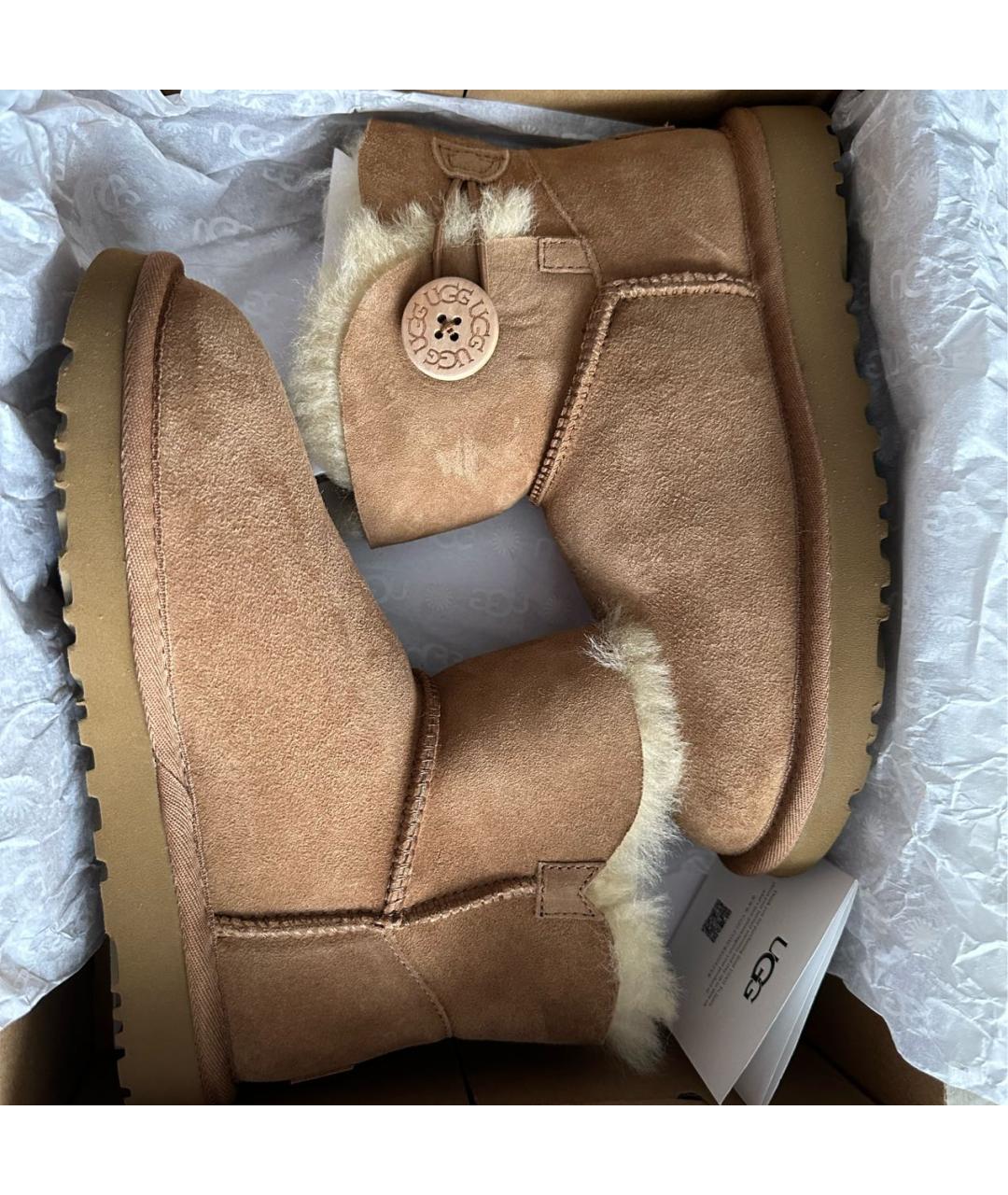 UGG AUSTRALIA Коричневые замшевые ботинки, фото 5