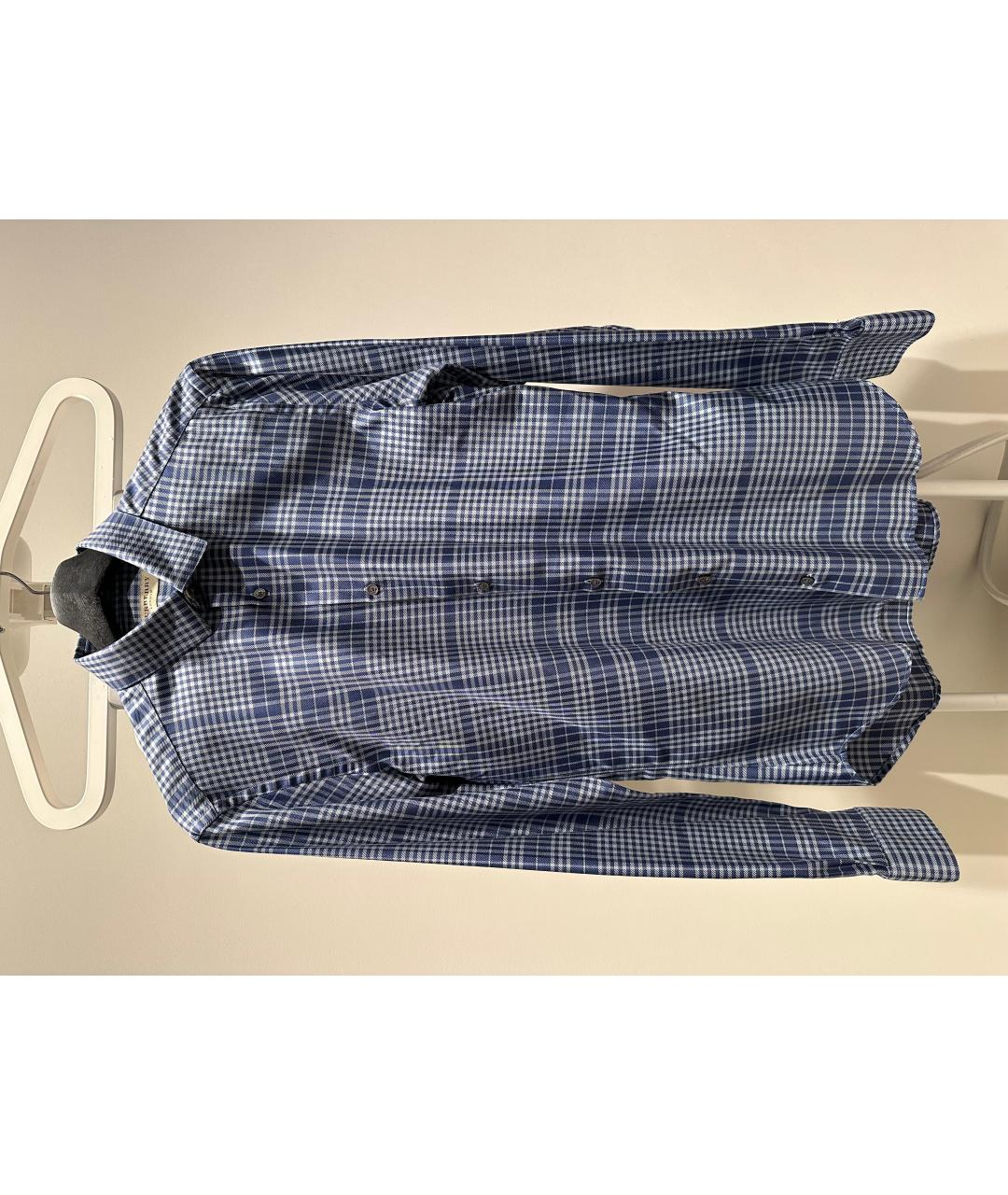 BURBERRY Синяя хлопковая кэжуал рубашка, фото 5