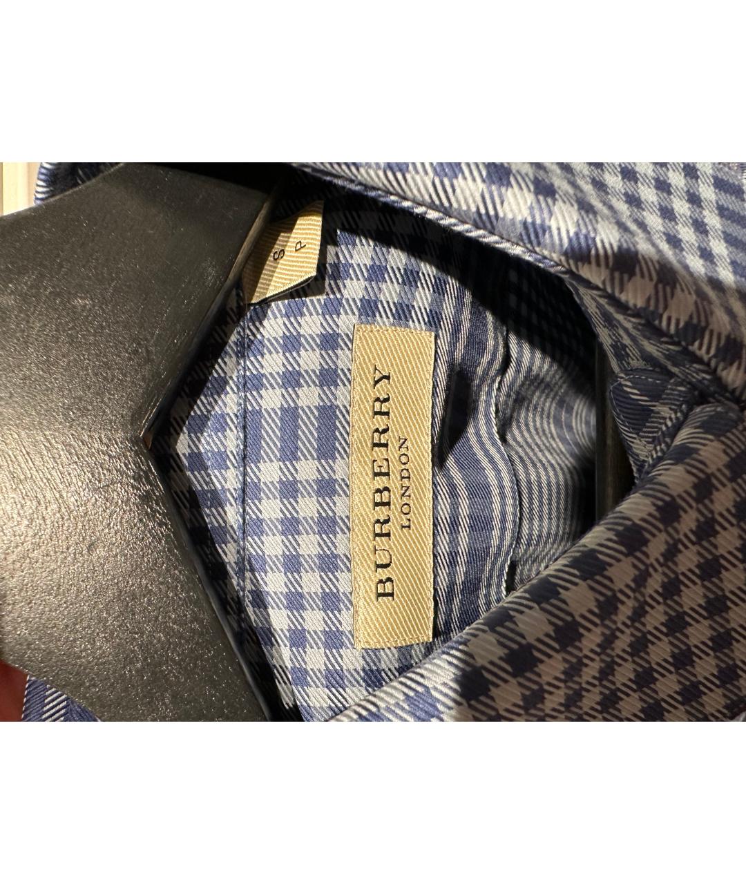 BURBERRY Синяя хлопковая кэжуал рубашка, фото 4