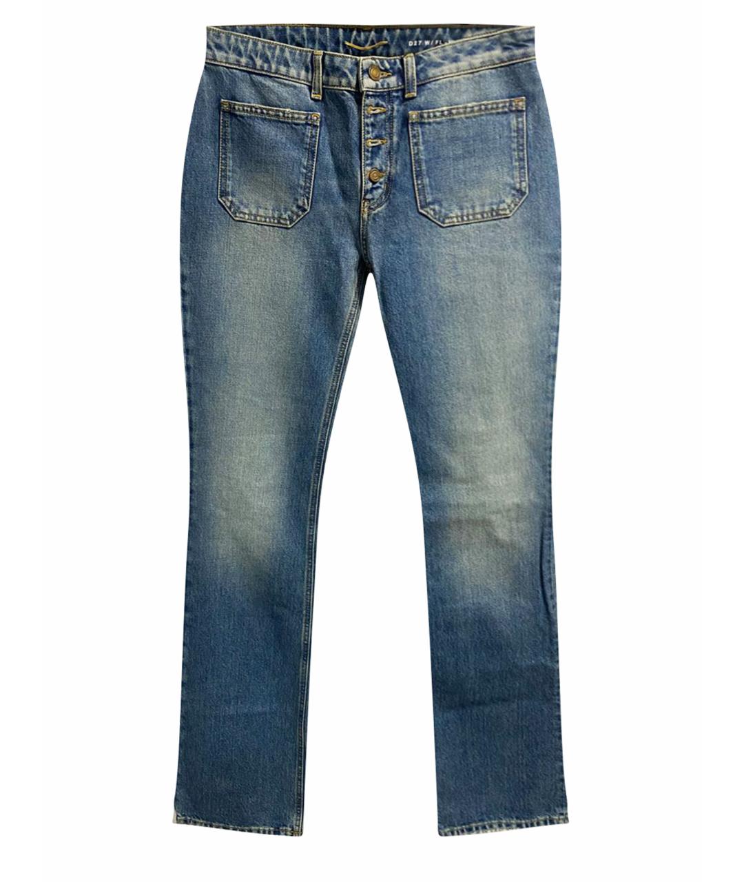 SAINT LAURENT Синие хлопковые джинсы клеш, фото 1