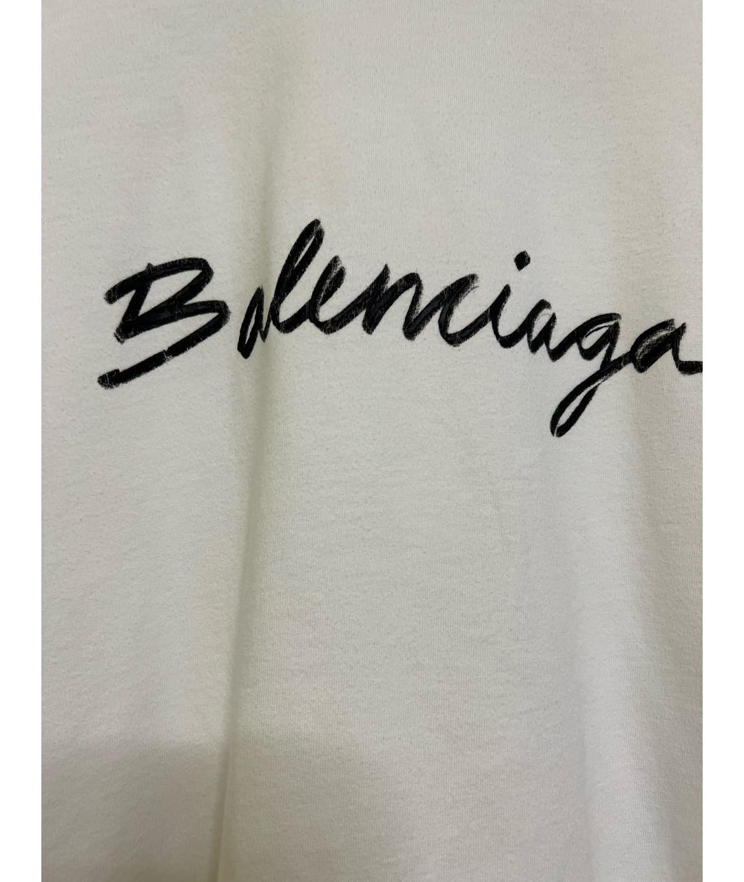 BALENCIAGA Белая хлопковая футболка, фото 4