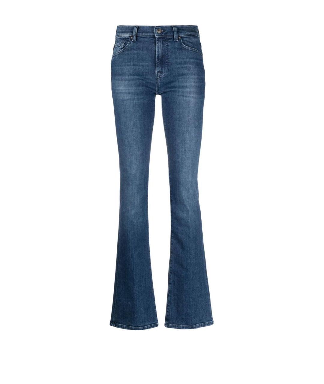 7 FOR ALL MANKIND Синие хлопко-эластановые джинсы клеш, фото 1