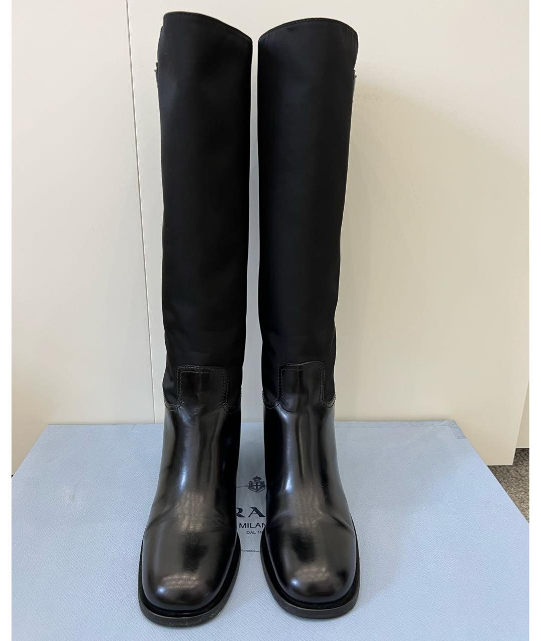 PRADA Черные кожаные сапоги, фото 6