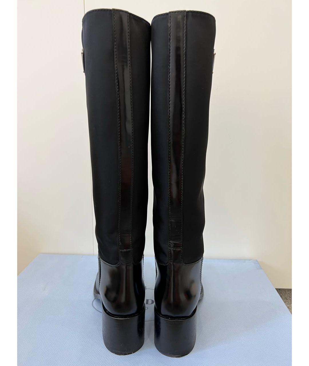 PRADA Черные кожаные сапоги, фото 5