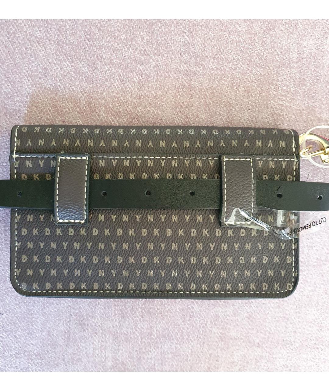 DKNY Антрацитовая поясная сумка из искусственной кожи, фото 3