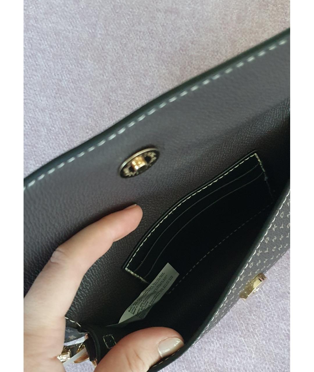 DKNY Антрацитовая поясная сумка из искусственной кожи, фото 4