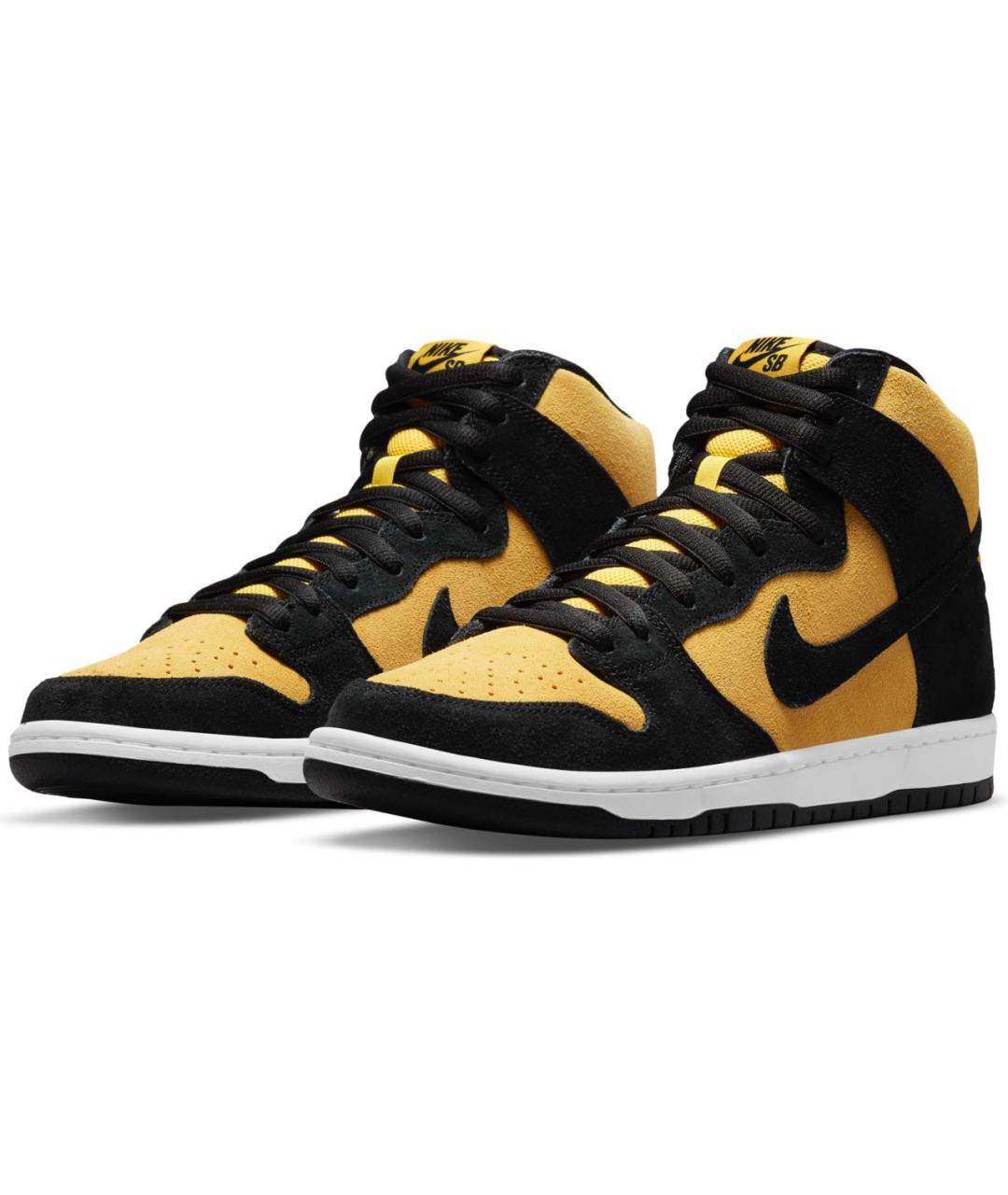 NIKE Желтые замшевые высокие кроссовки / кеды, фото 2