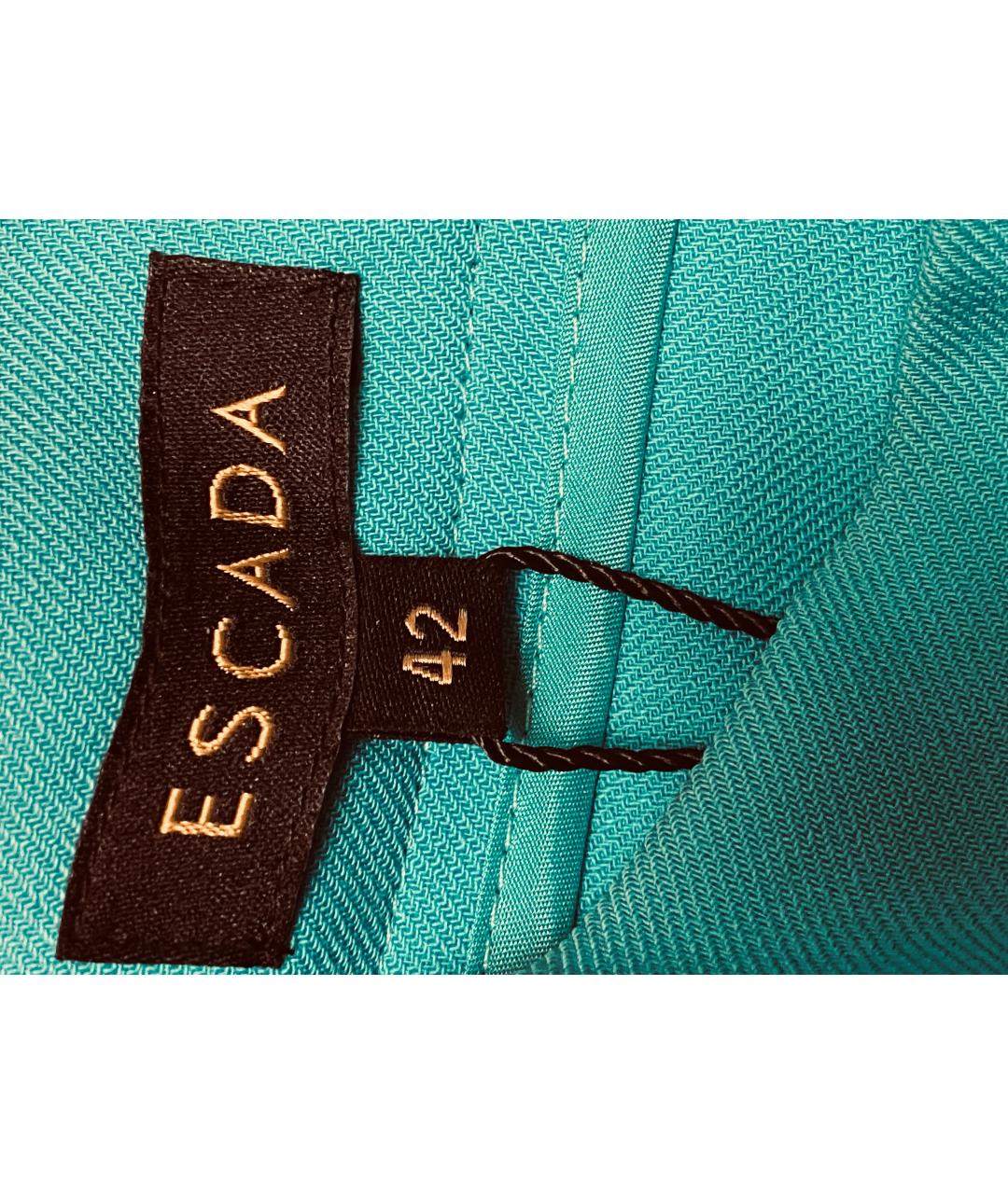 ESCADA Бирюзовый шерстяной костюм с брюками, фото 4