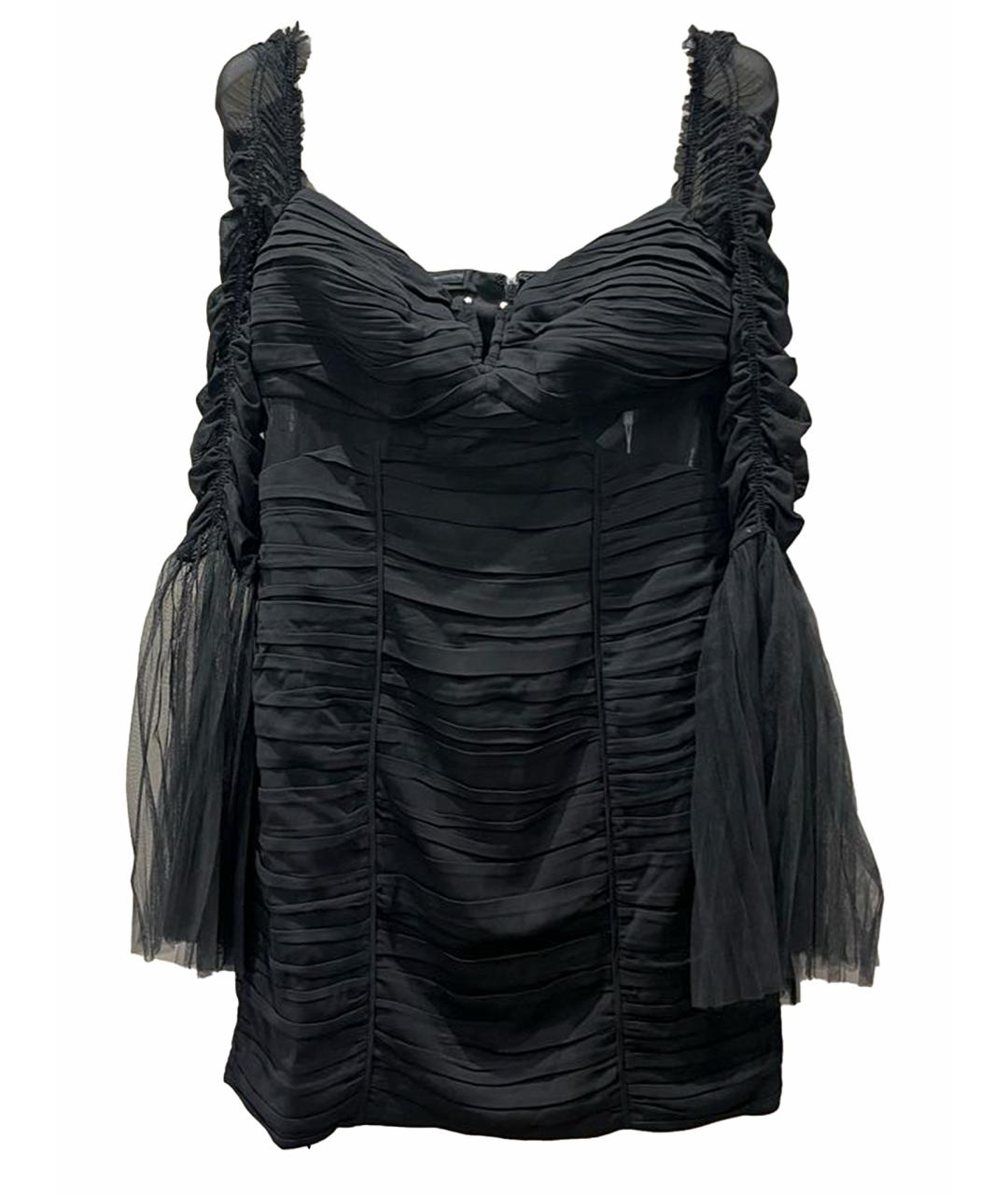 SELF-PORTRAIT Черное вискозное коктейльное платье, фото 1