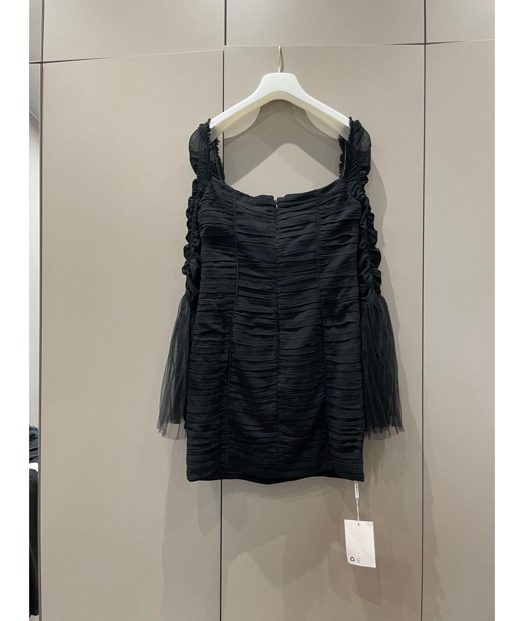 SELF-PORTRAIT Черное вискозное коктейльное платье, фото 6