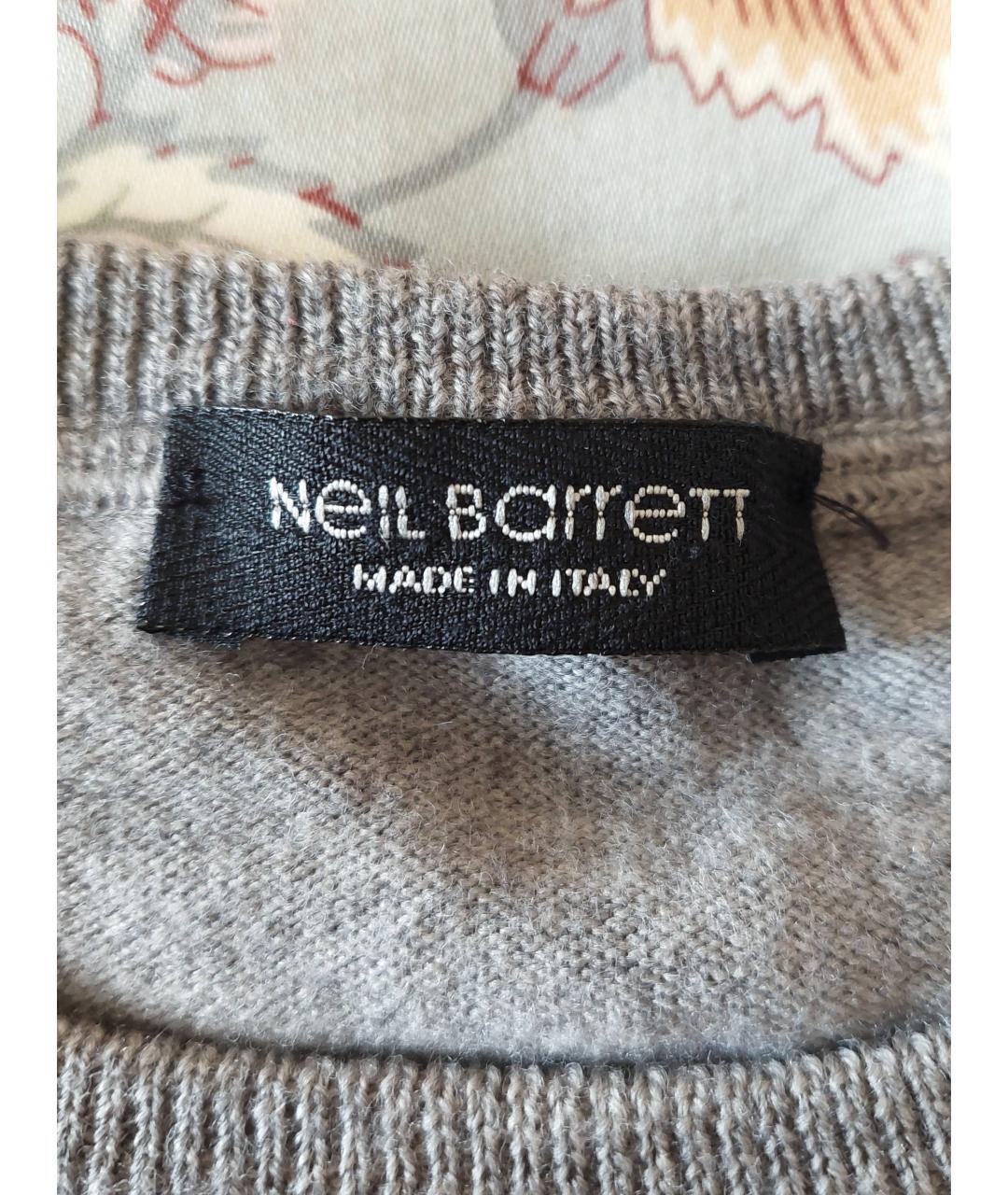 NEIL BARRETT Серый шерстяной джемпер / свитер, фото 2