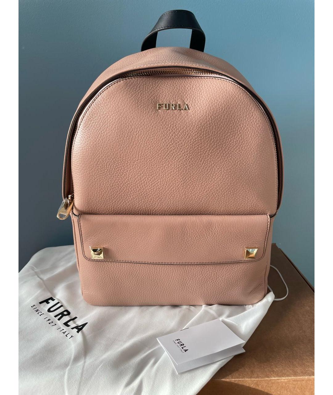 FURLA Розовый кожаный рюкзак, фото 6