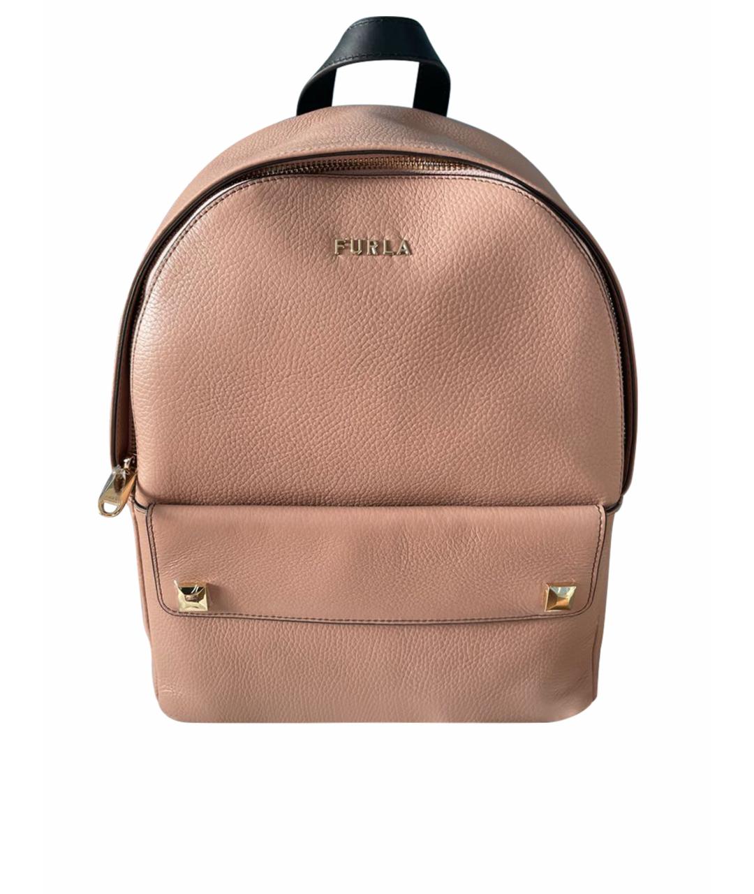 FURLA Розовый кожаный рюкзак, фото 1