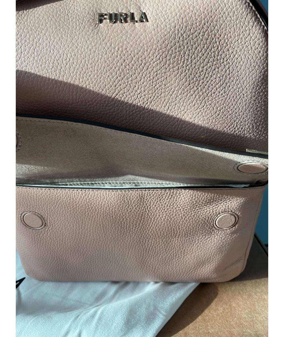 FURLA Розовый кожаный рюкзак, фото 5