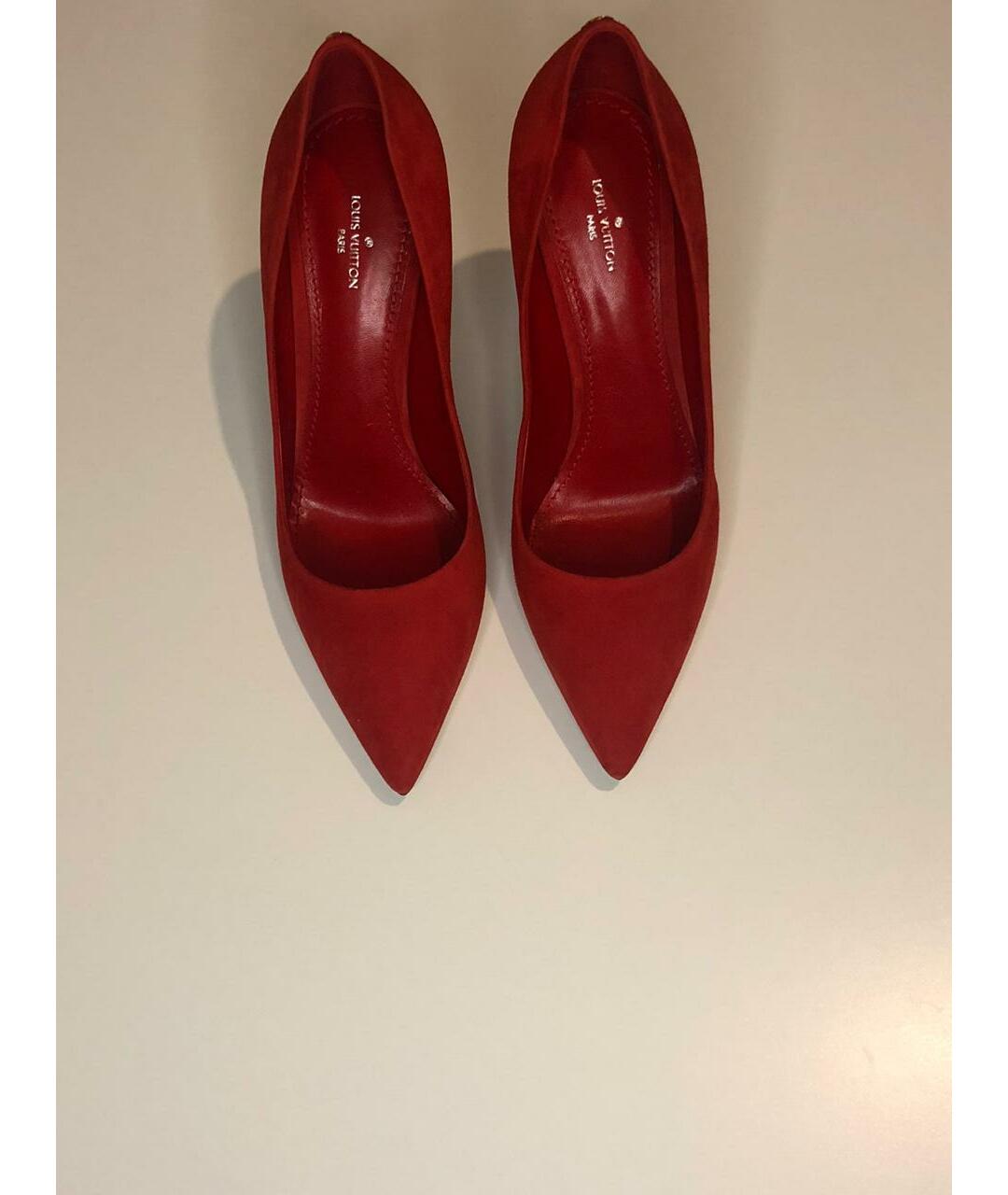 LOUIS VUITTON PRE-OWNED Красные замшевые туфли, фото 6