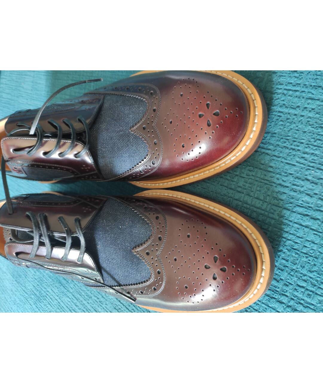 LOUIS VUITTON PRE-OWNED Бордовые кожаные туфли, фото 2