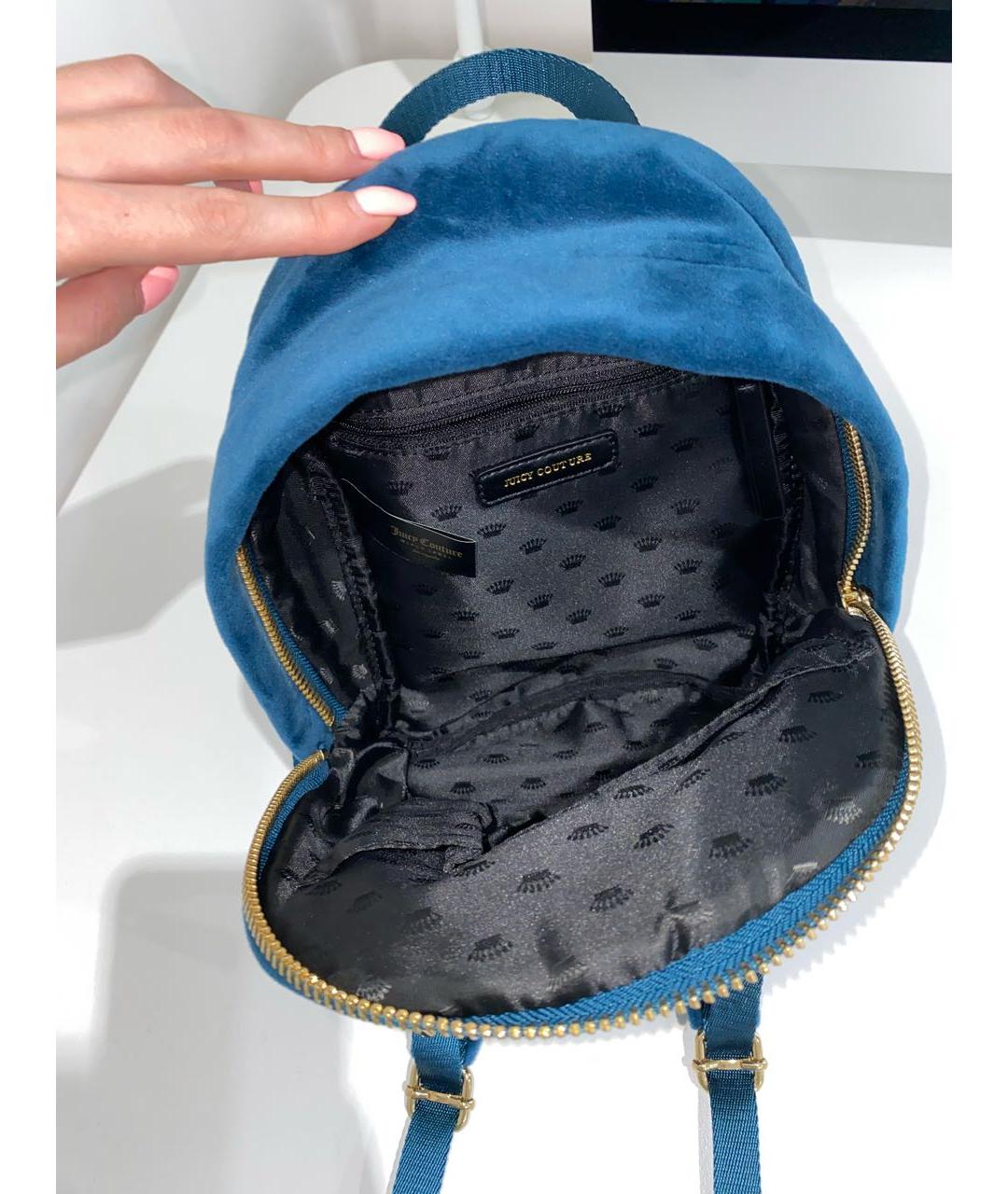 JUICY COUTURE Синий замшевый рюкзак, фото 4