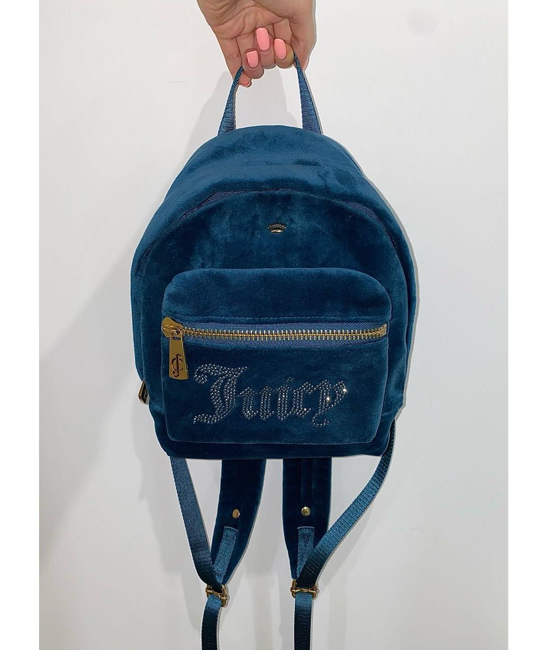 JUICY COUTURE Синий замшевый рюкзак, фото 9