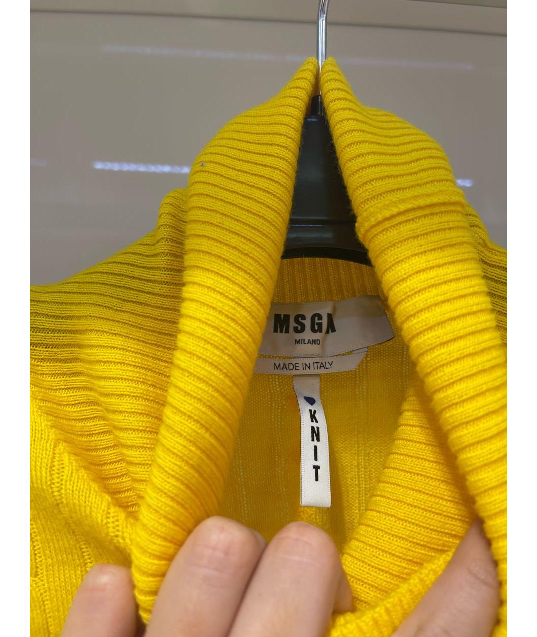 MSGM Желтый шерстяной джемпер / свитер, фото 4