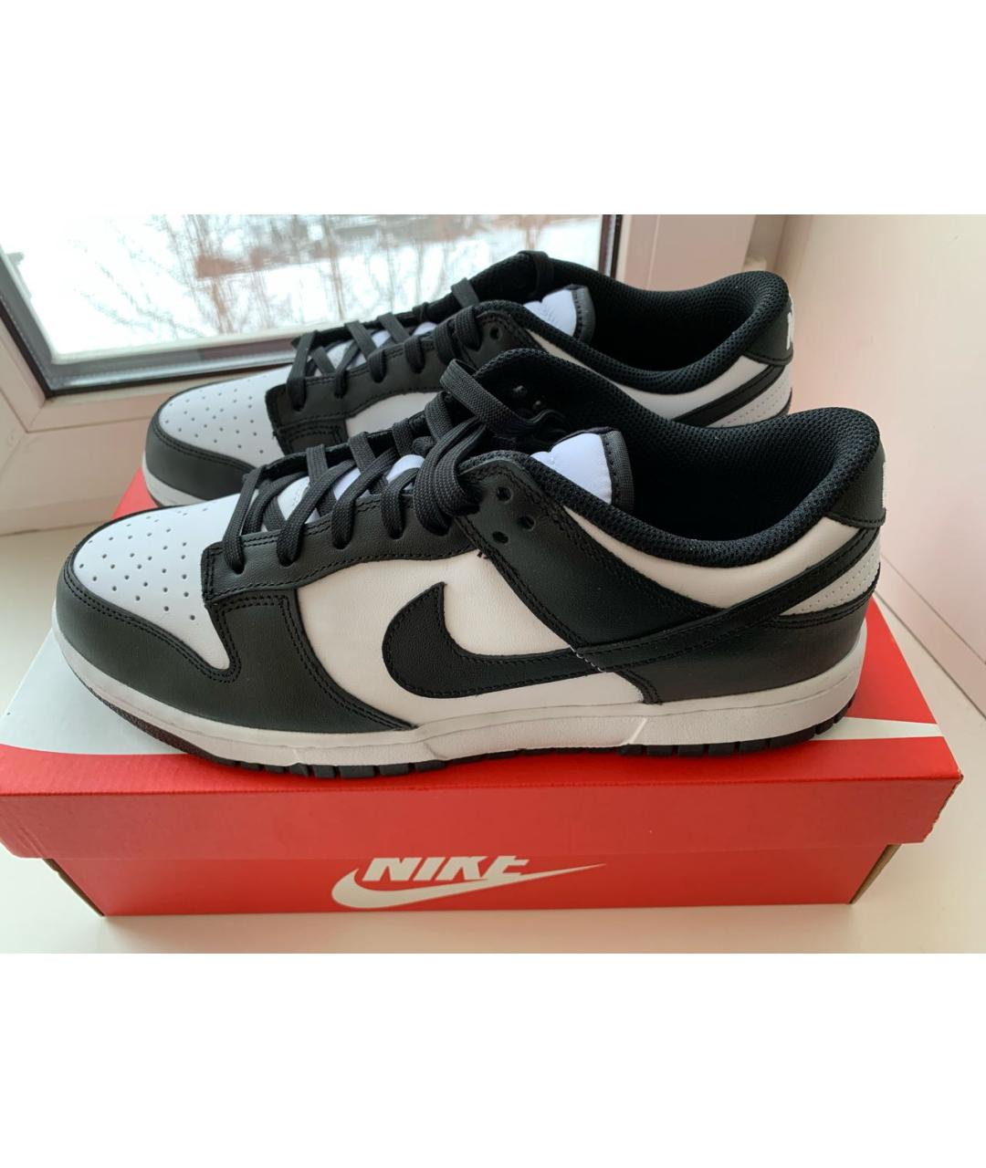 NIKE Черные кожаные низкие кроссовки / кеды, фото 2