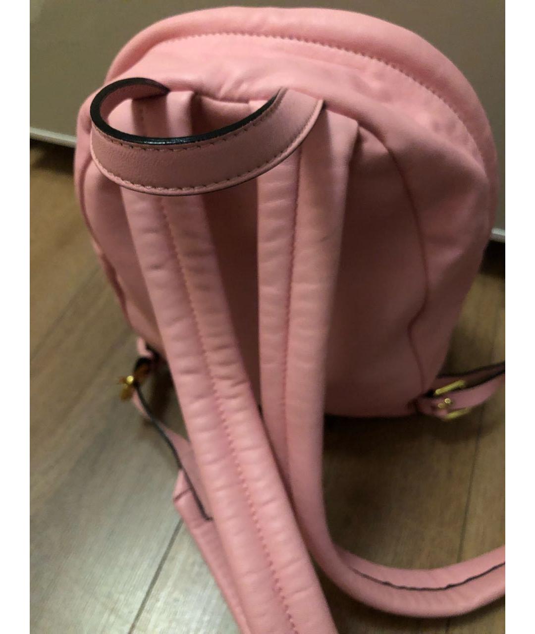 MOSCHINO Розовый кожаный рюкзак, фото 4