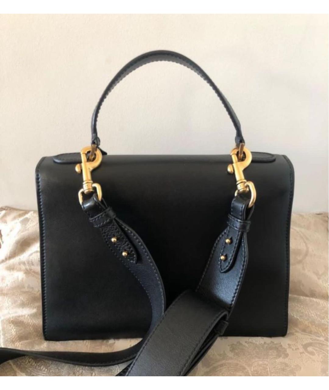 CHRISTIAN DIOR Черная кожаная сумка с короткими ручками, фото 2