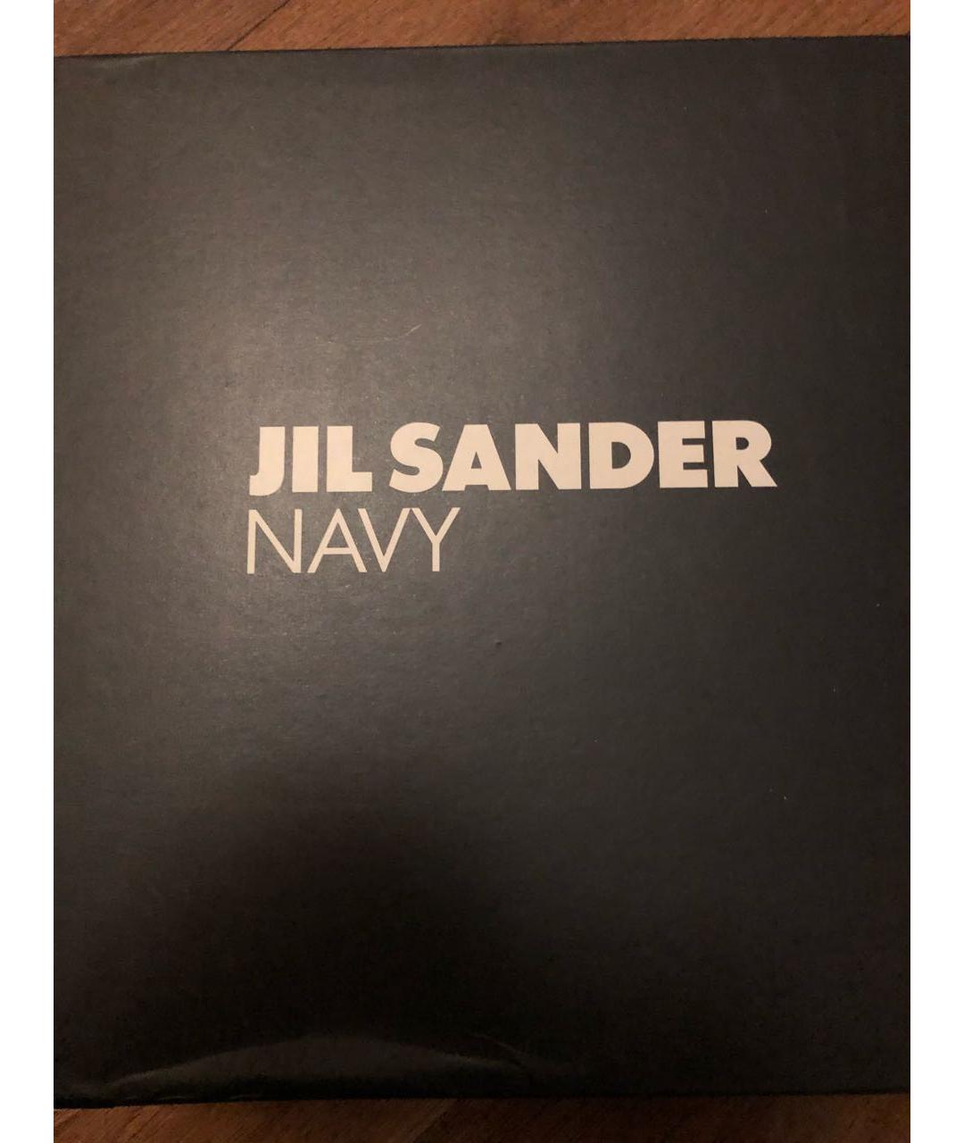 JIL SANDER NAVY Коричневые кожаные полусапоги, фото 3