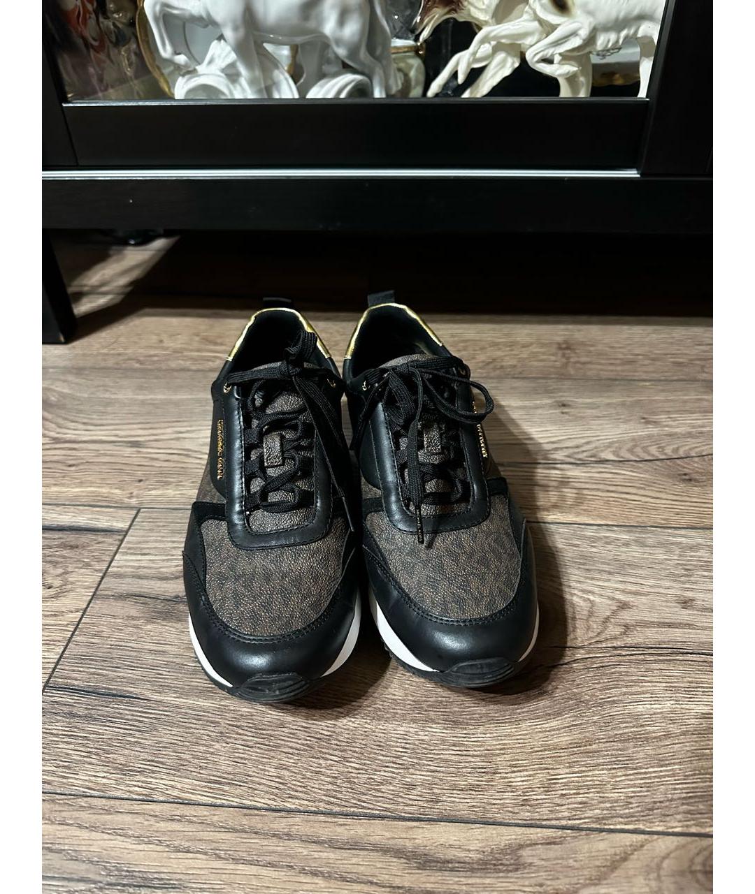 MICHAEL KORS Коричневые кожаные кроссовки, фото 2