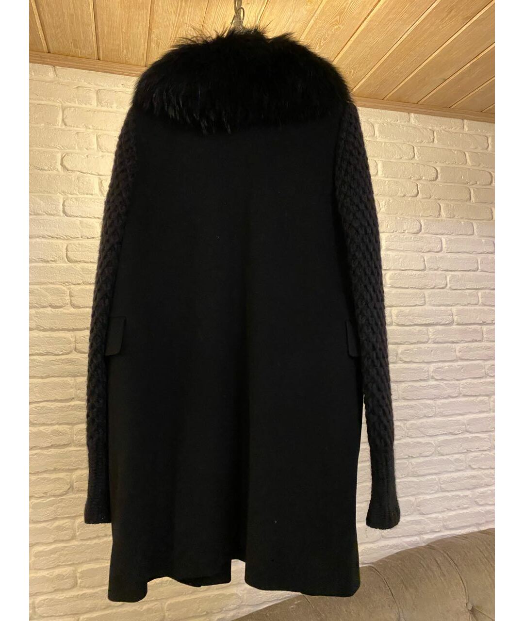 JOSEPH Черное шерстяное пальто, фото 2