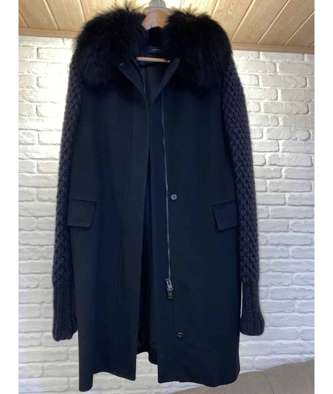 JOSEPH Черное шерстяное пальто, фото 5
