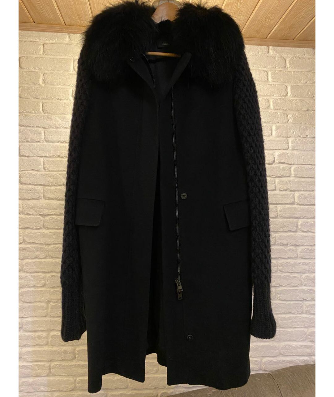 JOSEPH Черное шерстяное пальто, фото 6