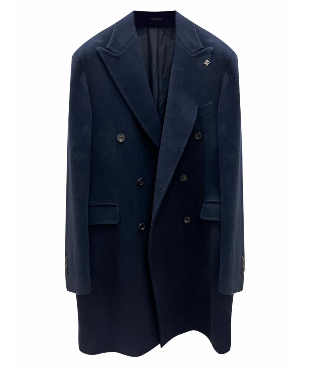 TAGLIATORE Темно-синее шерстяное пальто, фото 1