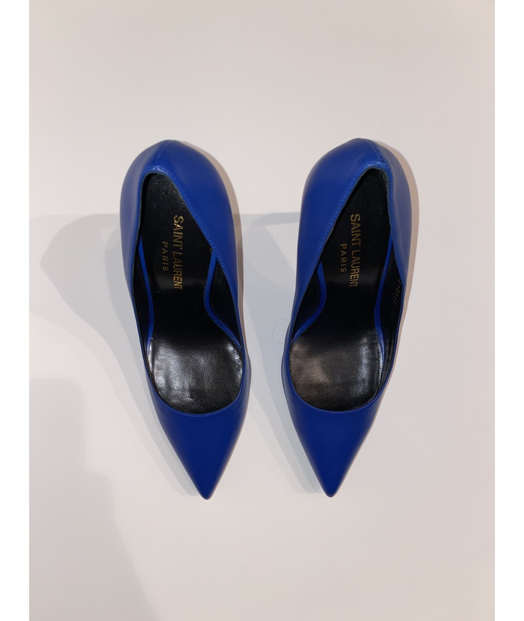 SAINT LAURENT Синие кожаные туфли, фото 2