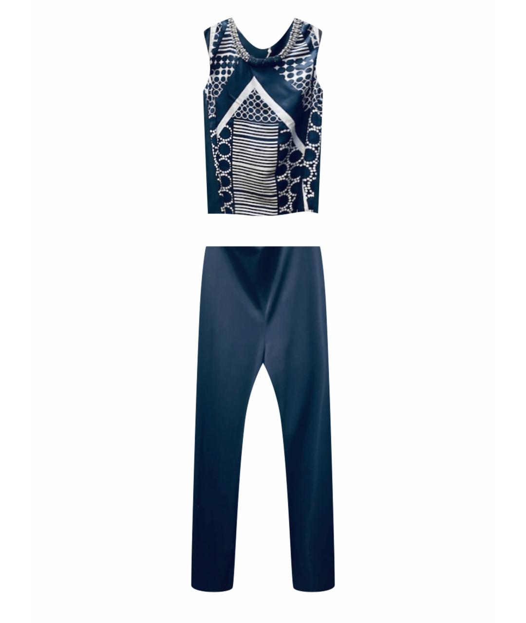 ESCADA Синий вискозный костюм с брюками, фото 1