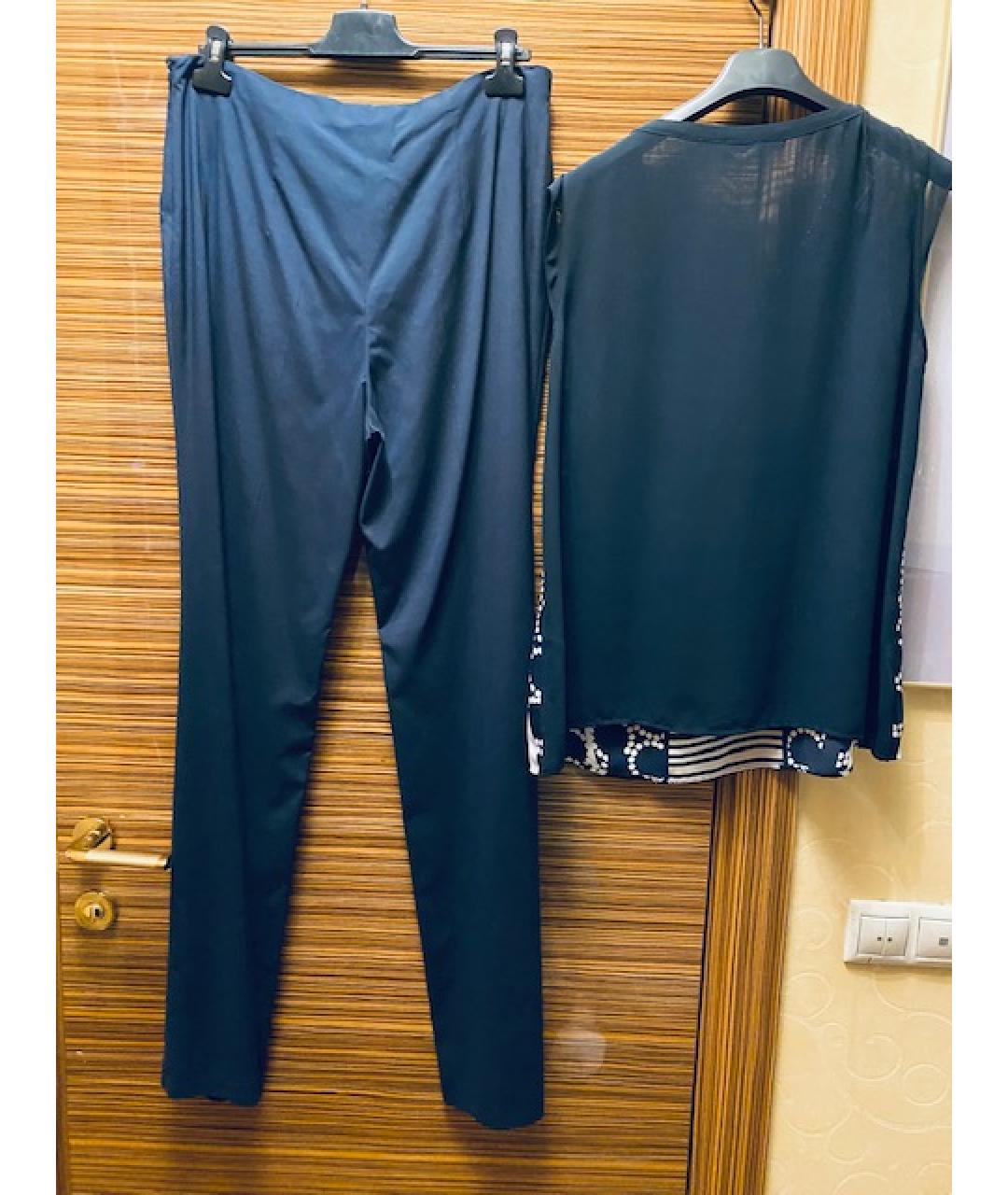 ESCADA Синий вискозный костюм с брюками, фото 2