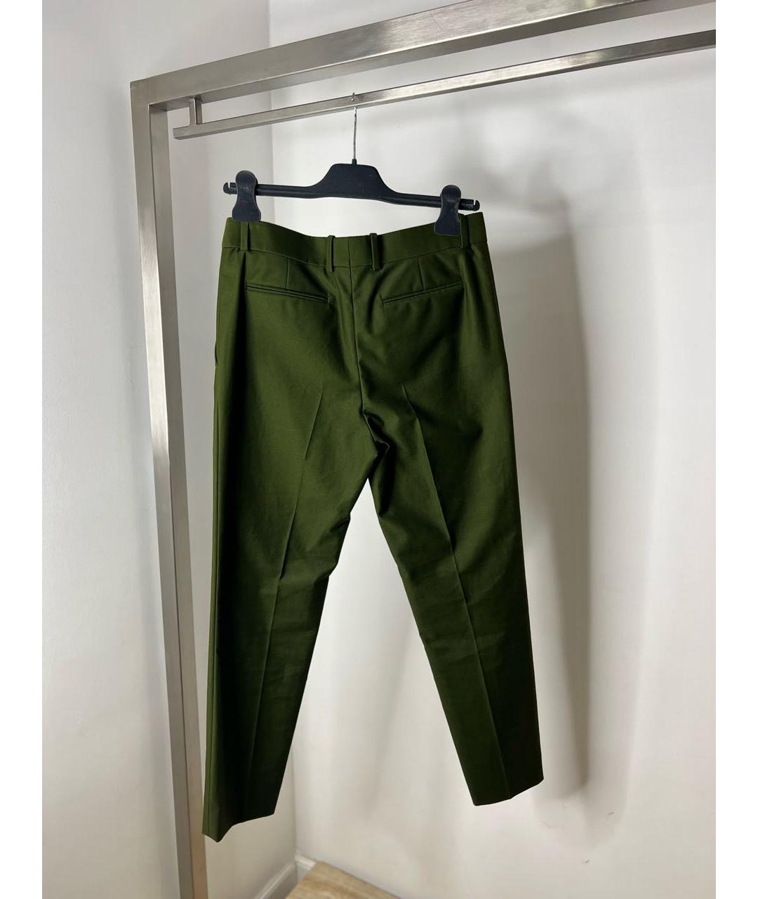 CELINE Зеленые хлопковые брюки узкие, фото 2