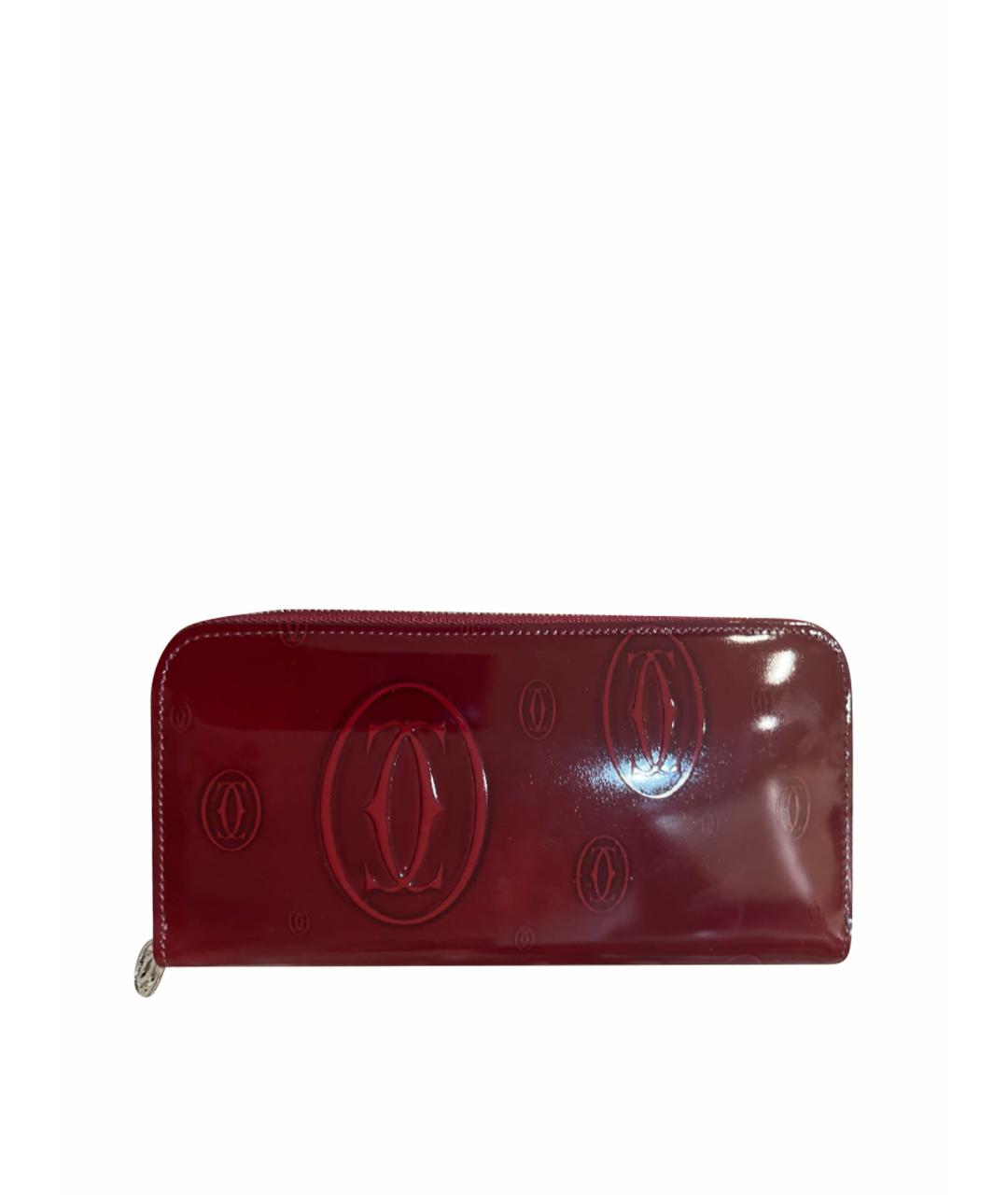 CARTIER Бордовый кошелек из лакированной кожи, фото 1