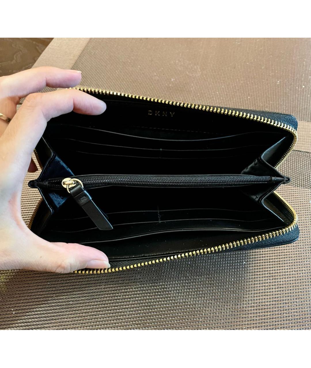 DKNY Черный кожаный кошелек, фото 3