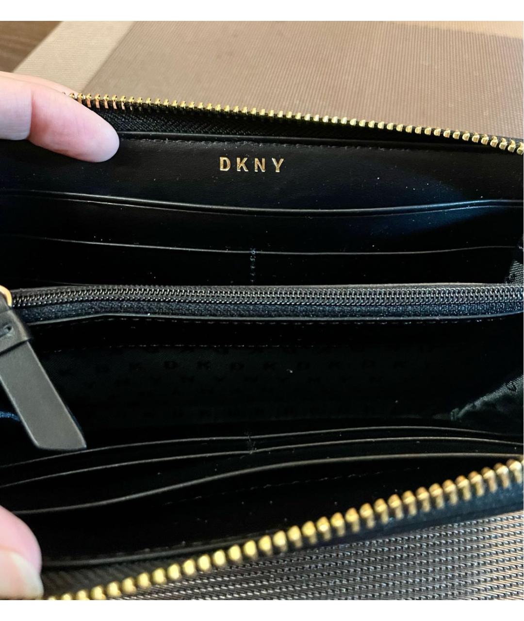 DKNY Черный кожаный кошелек, фото 4