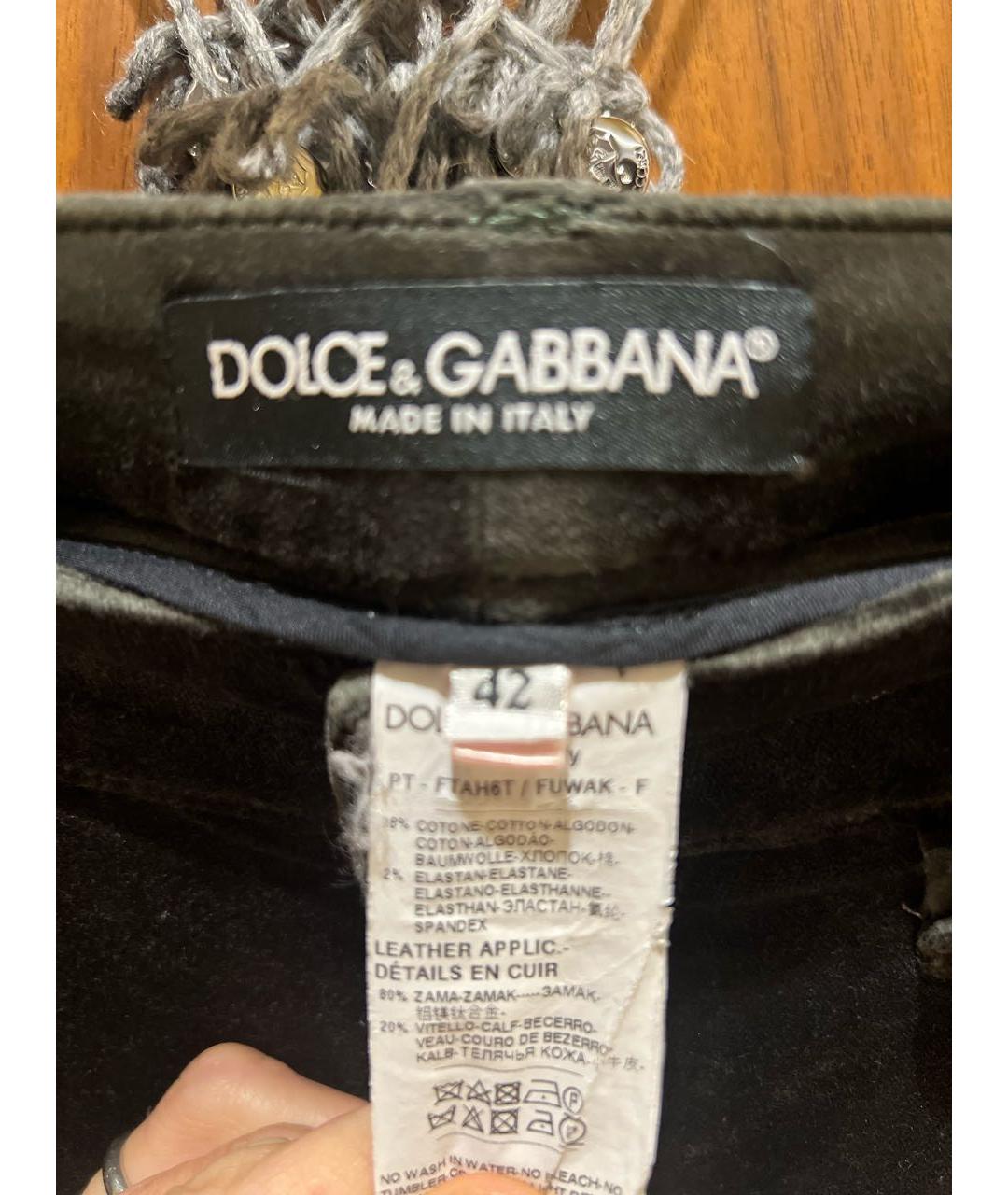 DOLCE&GABBANA Зеленые хлопковые прямые джинсы, фото 3